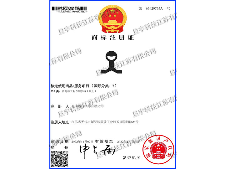 Trademark registration certificate
