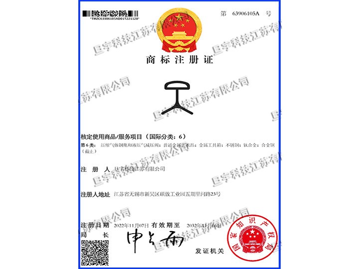 Trademark registration certificate